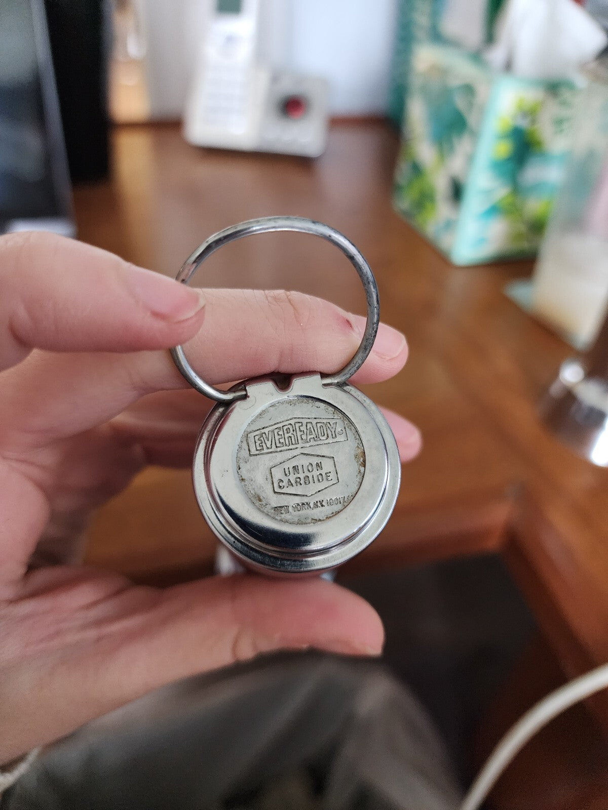 Vintage Eveready Energizer Flashlight - Union Carbide Metal Chrome 6.5"
