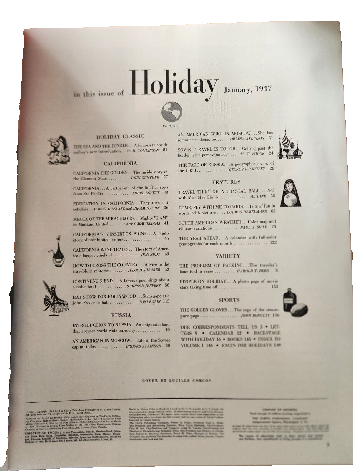 1947 JANUARY HOLIDAY MAGAZINE - CALIFORNIA