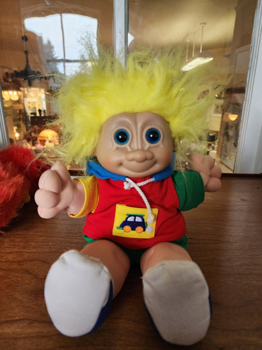 Vtg Troll Kids Buster - Russ Berrie Plush Doll 12” Rubber Face