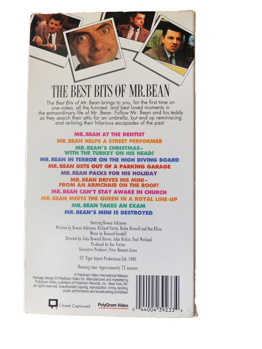 Mr. Bean The Best Bits of Mr. Bean (VHS, 1996) Rowan Atkinson