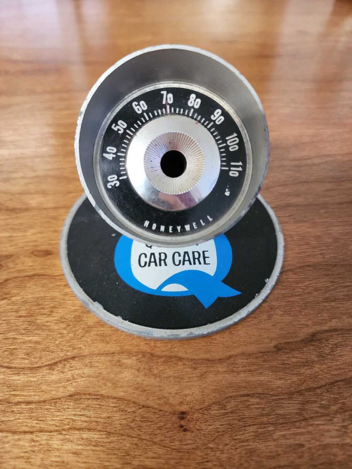 Vintage Honeywell QUALITY CAR CARE Desk Thermometer Pen Holder