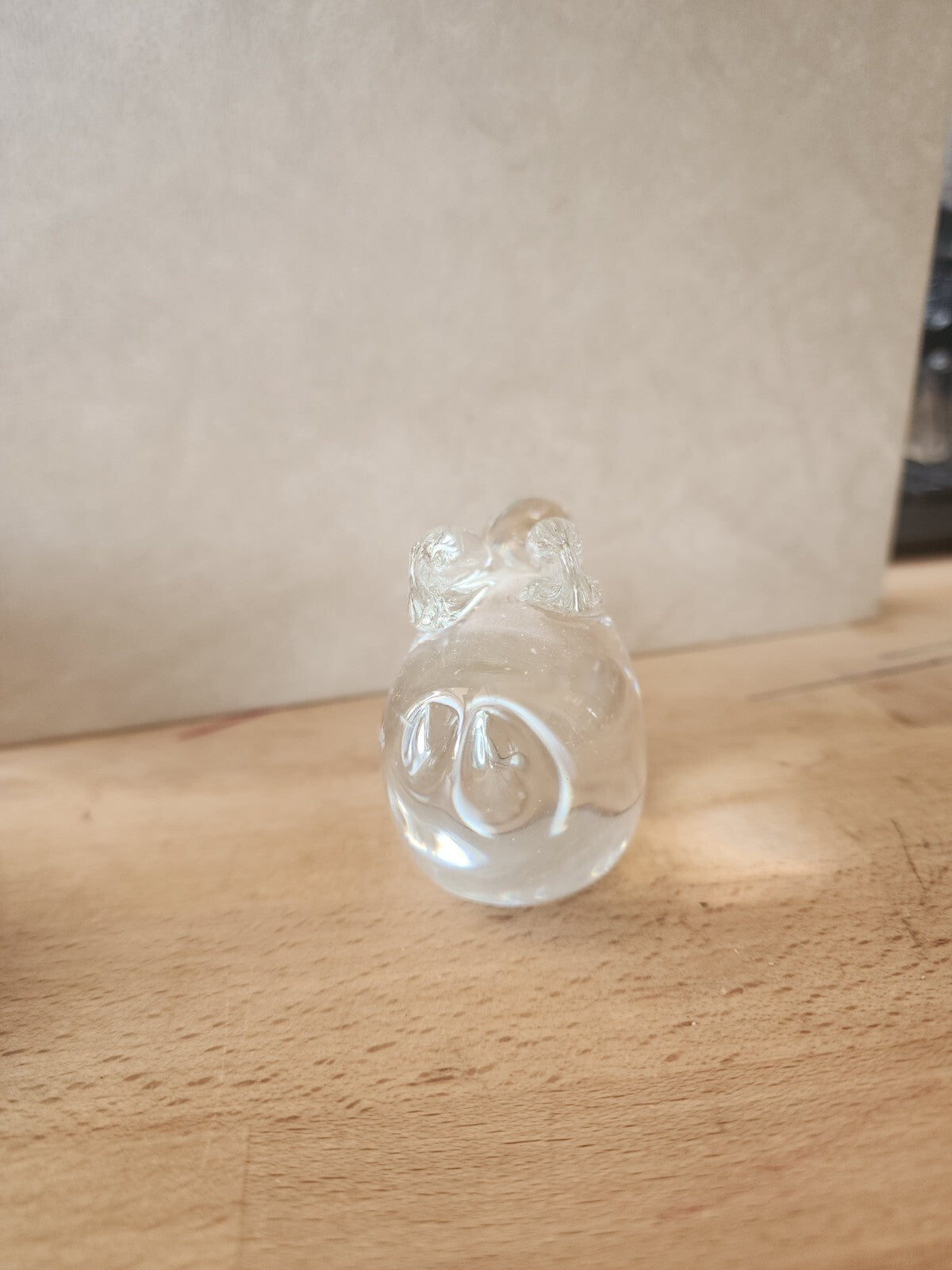 VTG Glass Rabbit Bunny Paperweight Figurine Clear