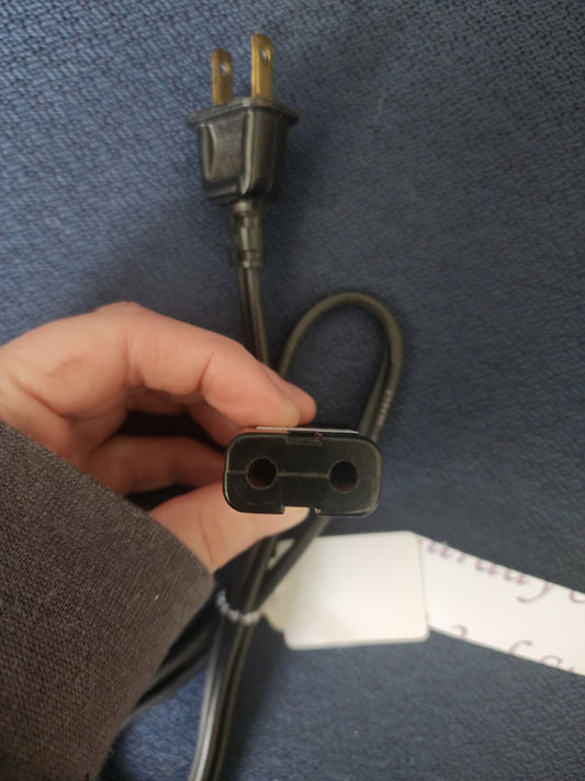 Vintage Miniature Plug Appliance Cord, Black, 1 Meter