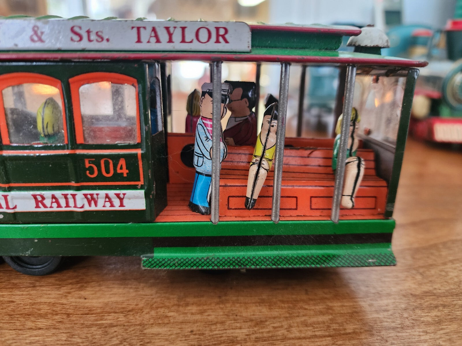 Vtg #504 POWELL & MASON Sts. Municipal Railway Tin Litho Friction Cable Car