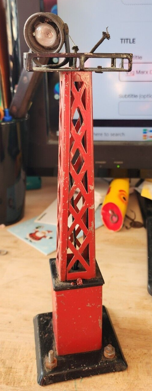 Vtg Marx Double Light Tower Model Train Spot Search 11" TALL