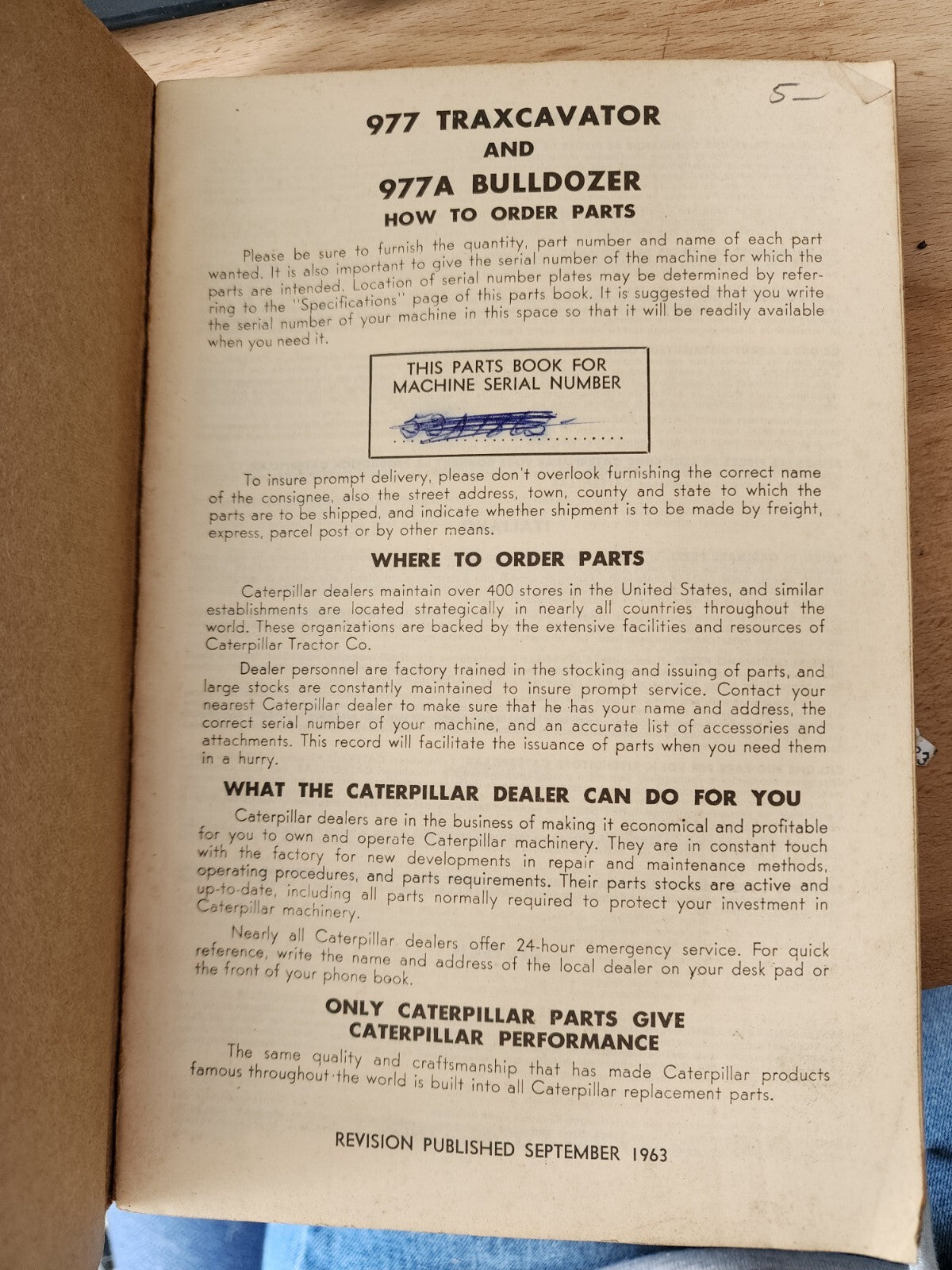 Caterpillar 977 Traxcavator 977a Bulldozer Parts Shop Manual Book
