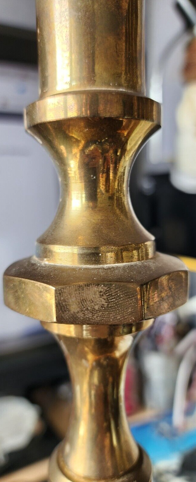 17" Large Vintage Brass candle holder