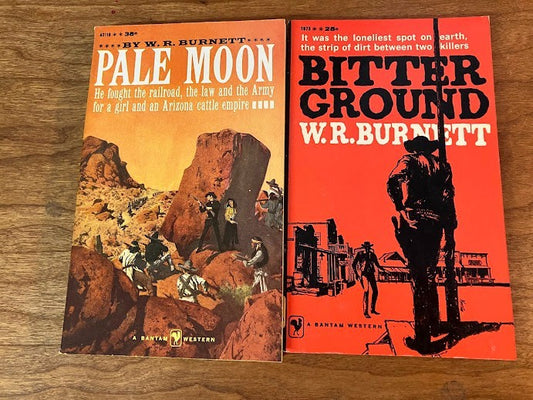 Bantam Books - Pale Moon and Bitter Ground by W.R. Burnett - lot of 2