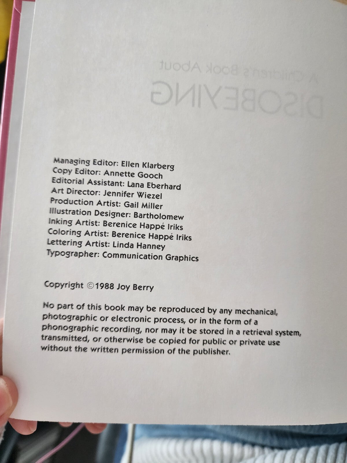 A Children's Book About Disobeying by Joy Berry - Very Good