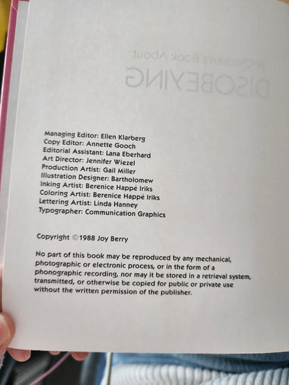 A Children's Book About Disobeying by Joy Berry - Very Good