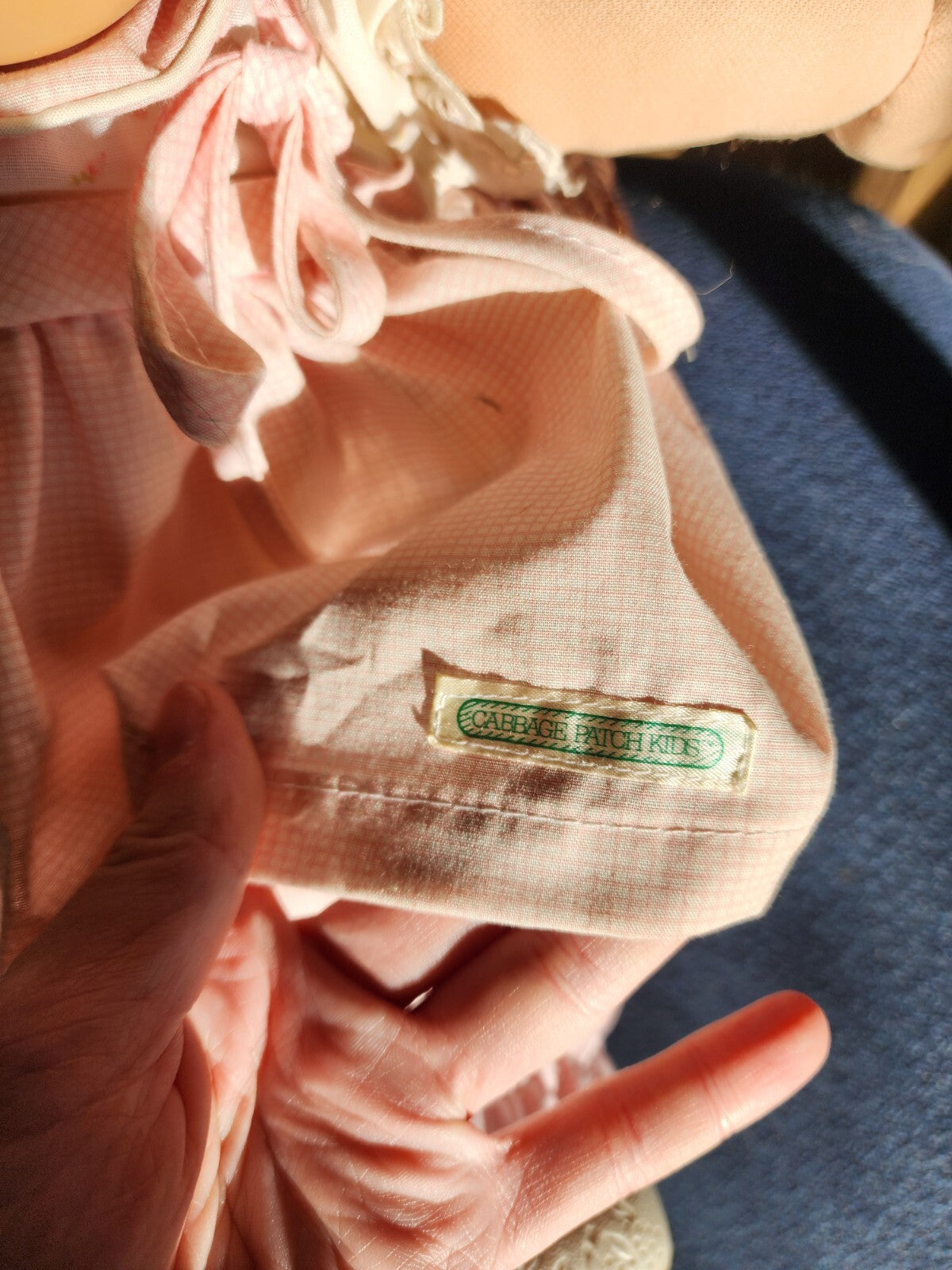 Vtg Cabbage Patch Kids Girl Brown Hair Eyes Factory 1985 Pink Dress & Pants