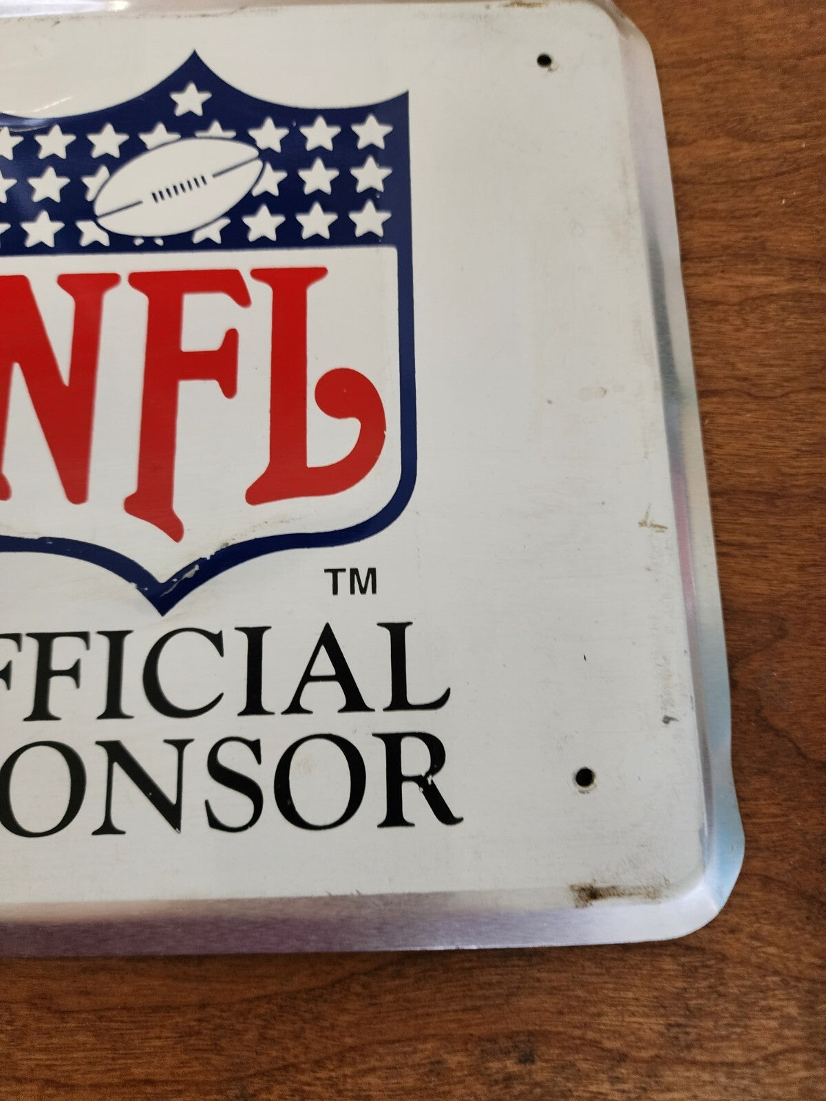 Vtg Interstate Batteries Fresh Power NFL Official Sponsor Metal Sign 30" x 8"