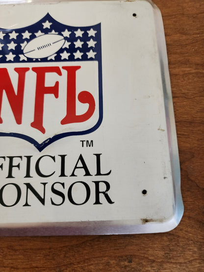 Vtg Interstate Batteries Fresh Power NFL Official Sponsor Metal Sign 30" x 8"