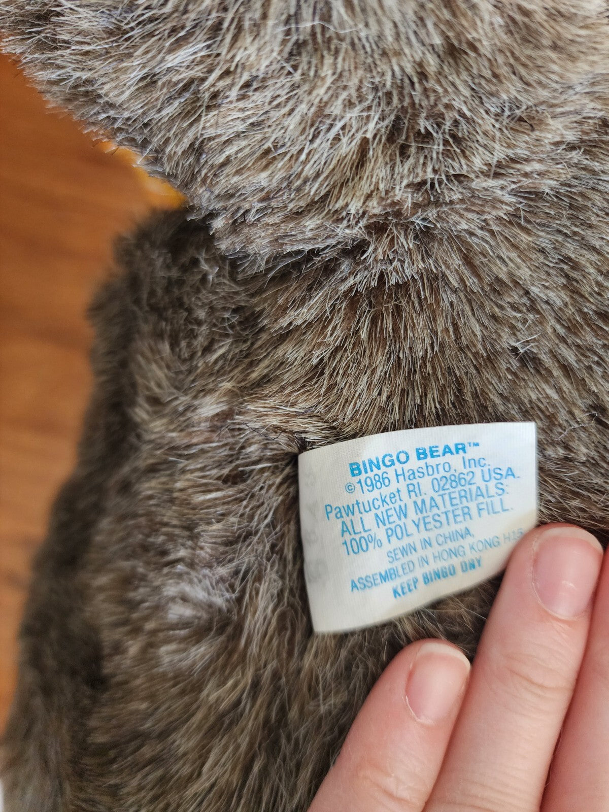 Hasbro Softies Bingo Bear Plush Hand Puppet 1986