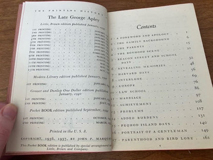 Vtg Pocket Book - THE LATE GEORGE APLEY John P Marquand