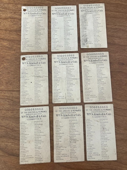 GODDESSES OF THE GREEKS & ROMANS: Wm S. Kimball & Co's - lot of 9