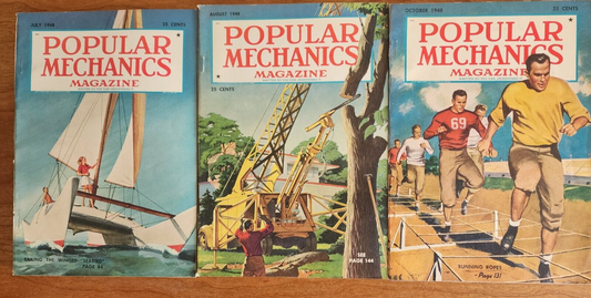 Lot of 3 Popular Mechanics Magazines 1948 Issues