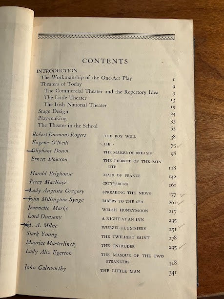 One-Act Plays By Modern Authors - Discarded Library Copy