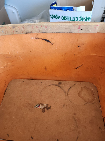 Large Wicker picnic basket 20" Vintage Wood big brown storage