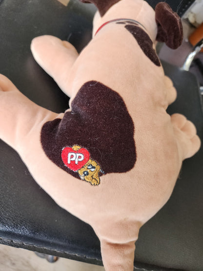 Pound Puppies Dog Plush Stuffed Animal With Name Tag Tan Brown Spot 17” Hasbro