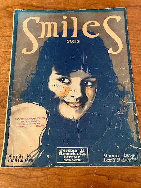 Sheet Music SMILES J. Will Callahan & Lee S. Roberts