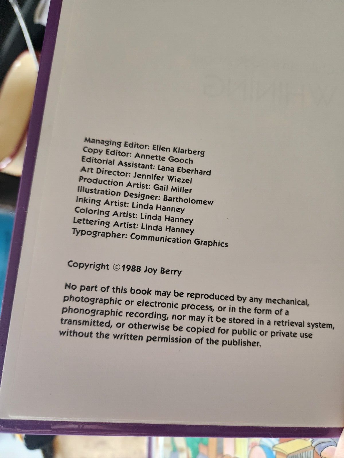 Lot of 2 Books A Book about Whining & interrupting 1988 by Joy Berry