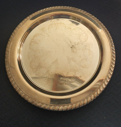 Vtg ONEIDA USA Silver Plated Ornate Design 10” Serving Tray
