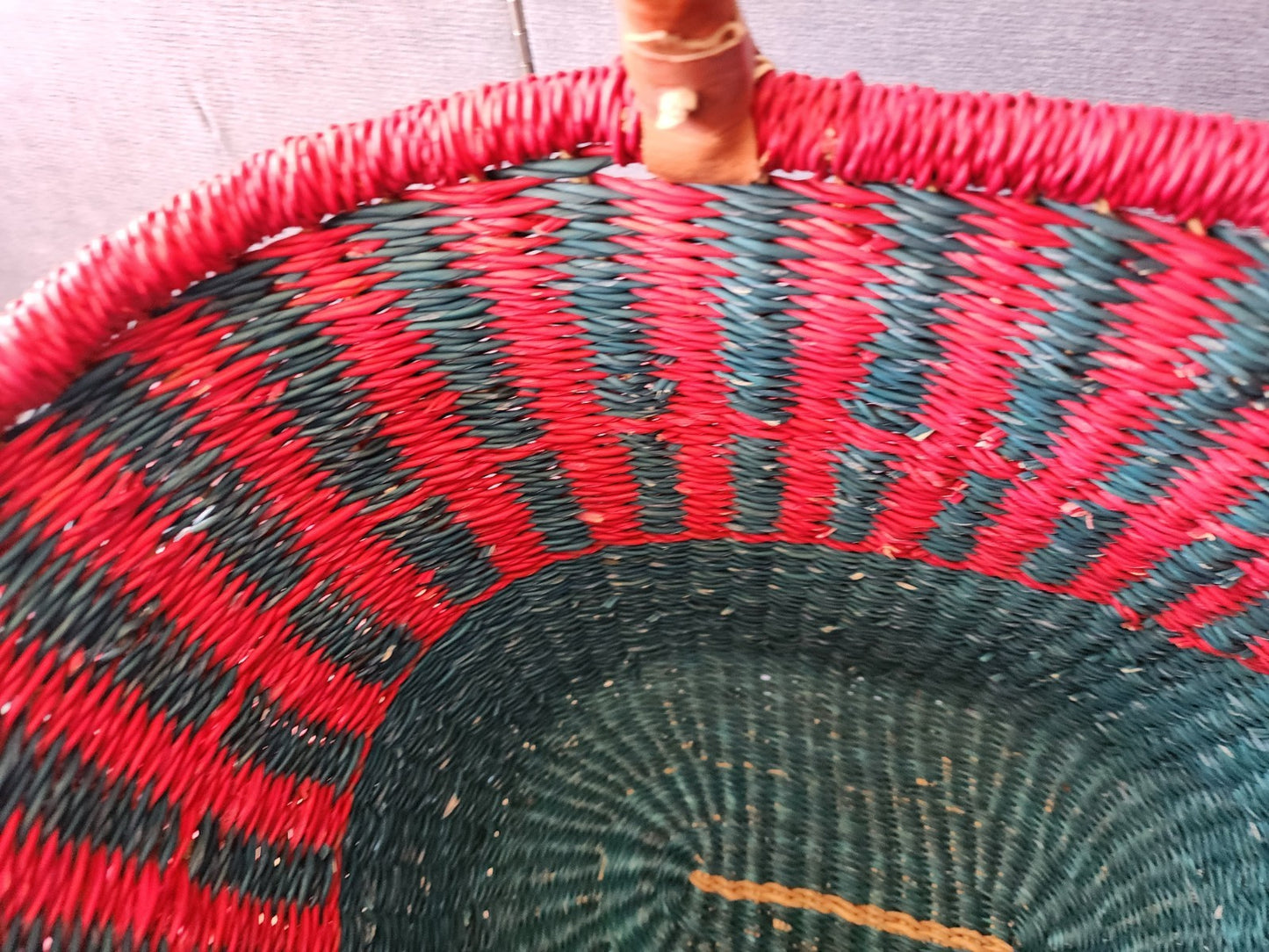 Large Hand-Woven Basket/Market Bag 11" Deep 17" Wide