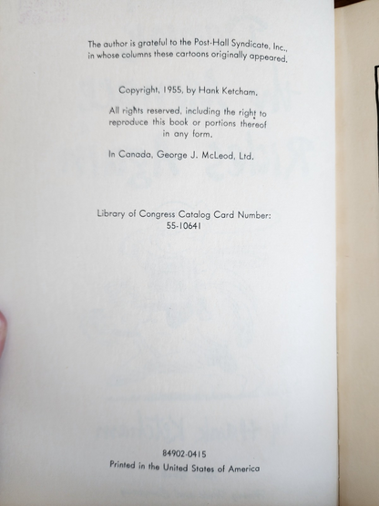 Dennis the Menace Rides Again By Hank Ketcham 1955 (1st Edition)