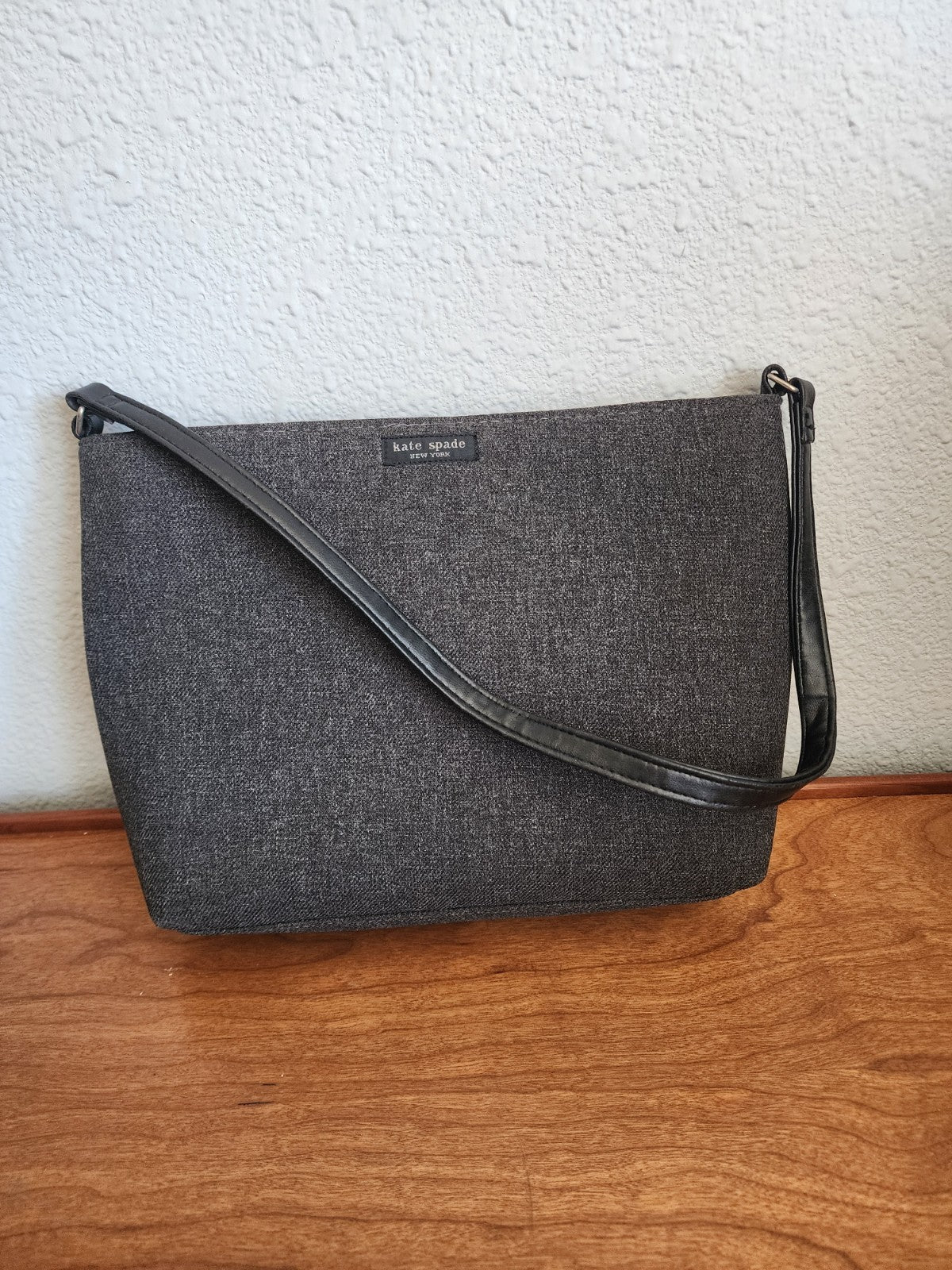 Authentic KATE SPADE Wool Dark Gray Shoulder Handbag