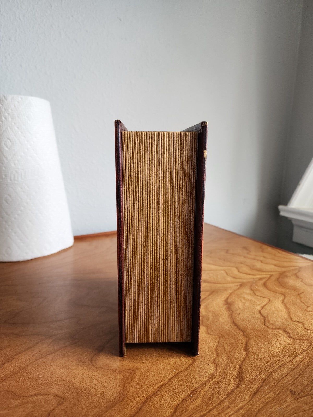 Hidden Compartment Faux Lined Book Magnet Close