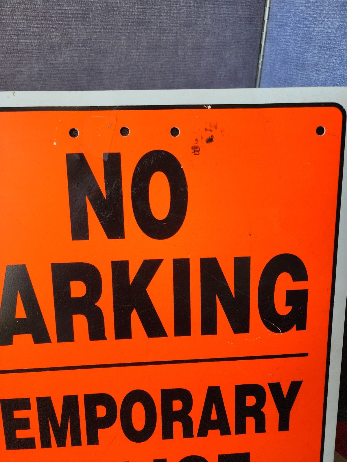 No Parking - Temporary Police Order Plastic Sign 12" x 18"
