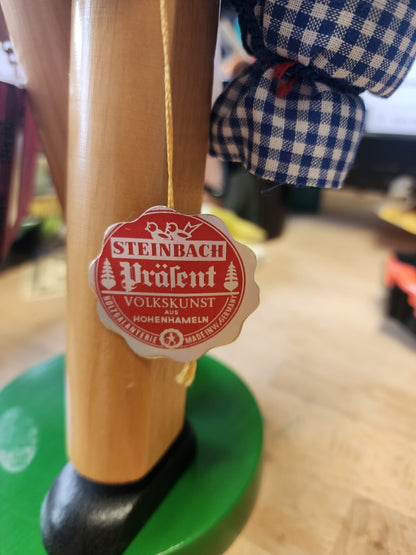 Vintage Steinbach West Germany Immigrant Wooden Nutcracker Musical Suitcase 15"