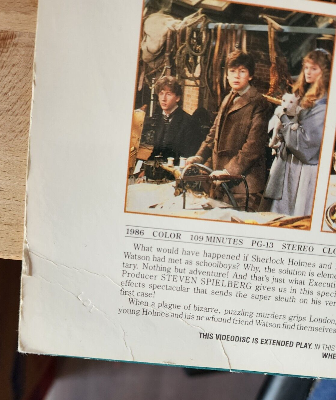 Young Sherlock Holmes 1986 Laserdisc Remastered Widescreen RARE Laser Disc