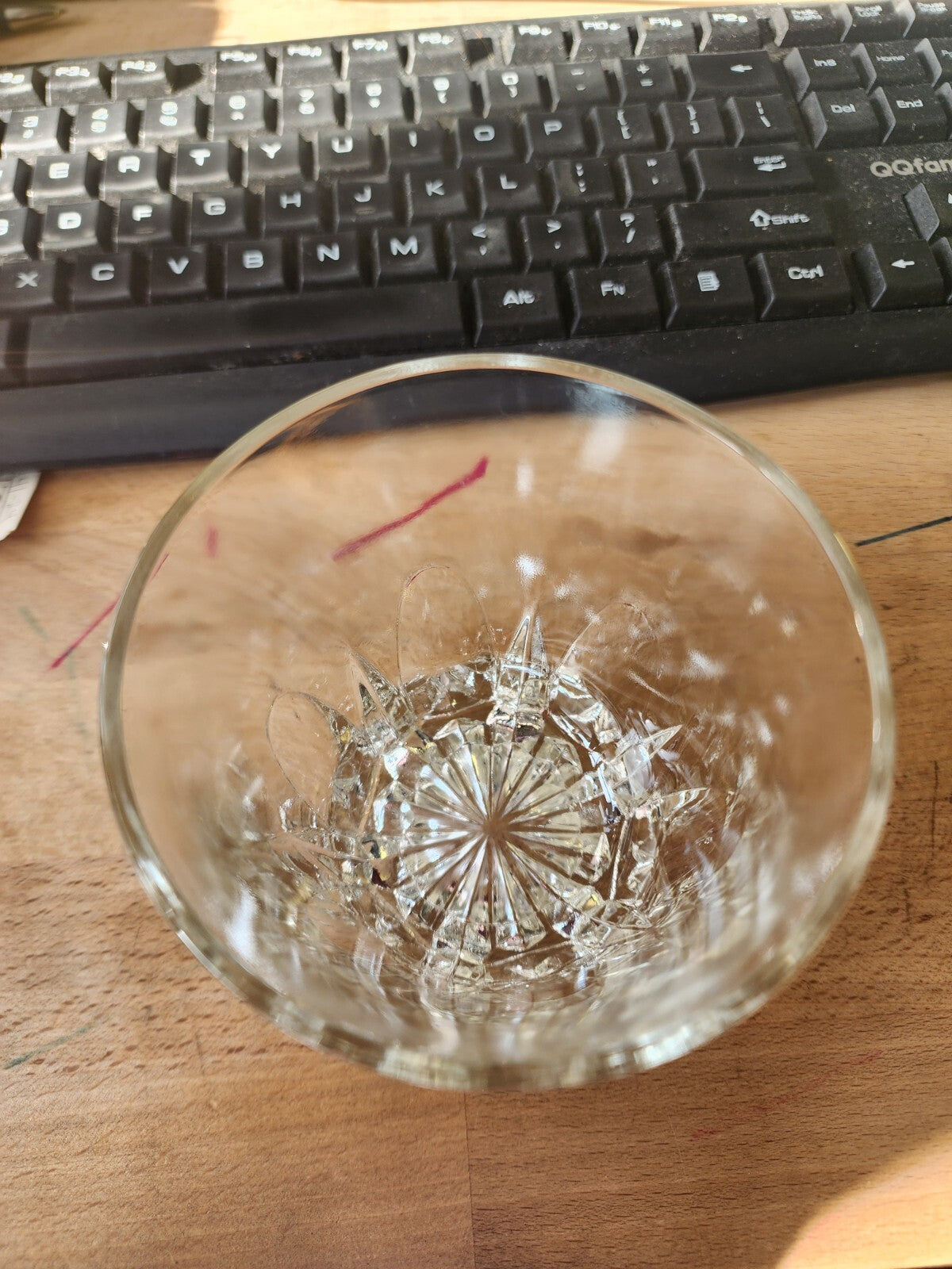 Vtg Clear Cut Glass Jelly Jar w/Lid