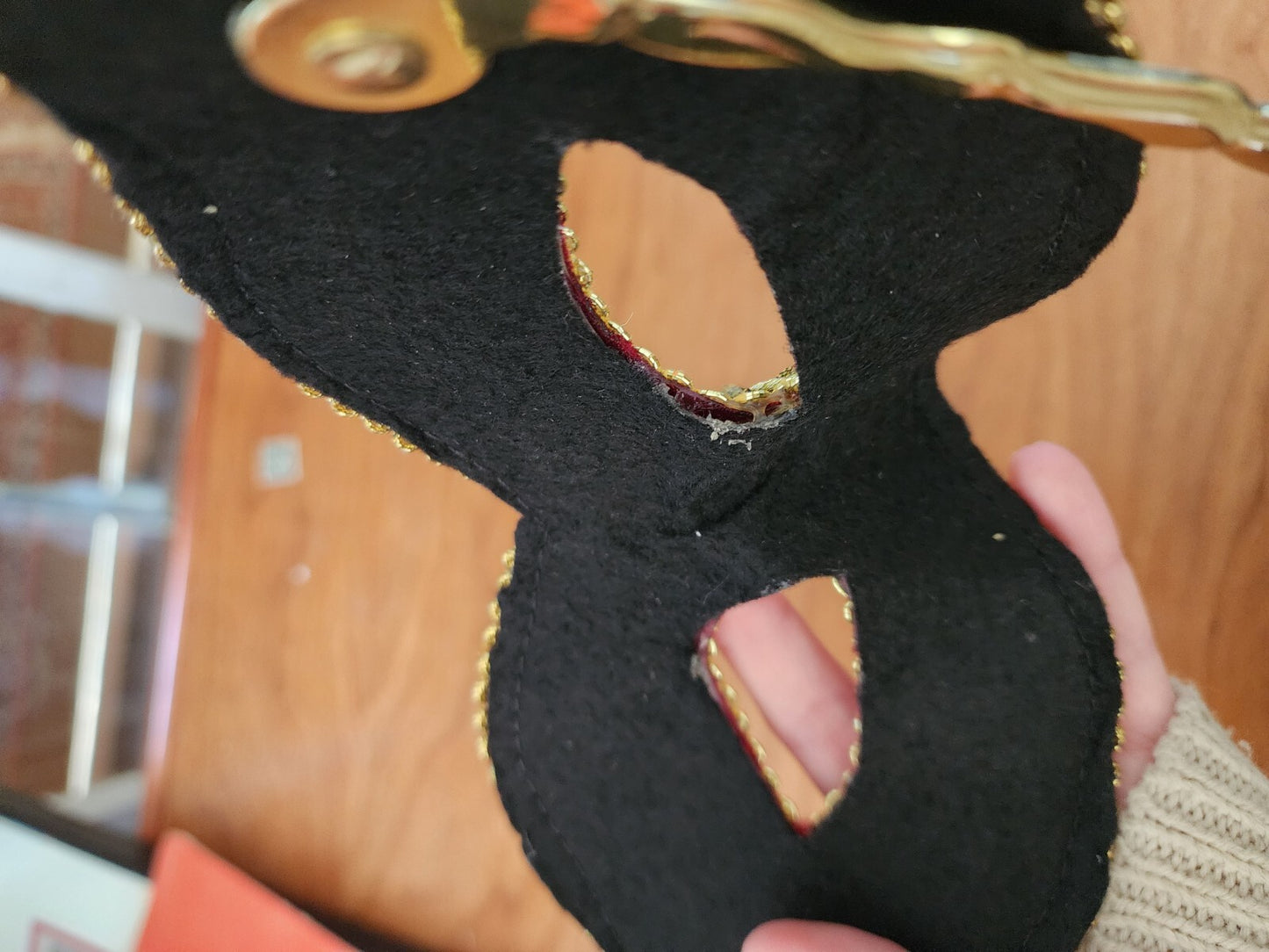 Mardi Gras Red Masquerade Mask on a Stick