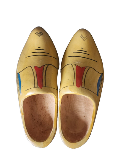 Decorative Dutch Wooden Clogs Holland Souvenir Adult Shoes Yellow