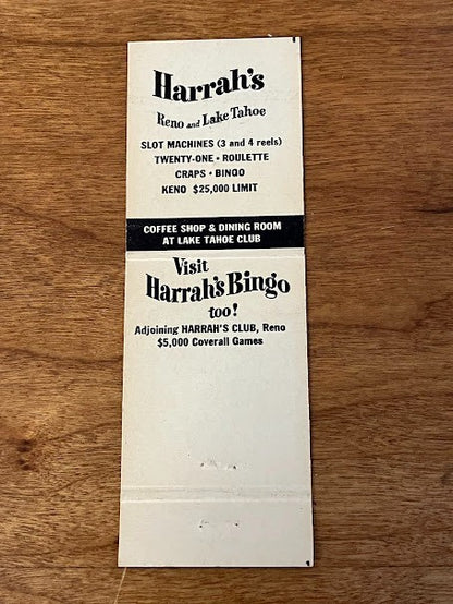 VINTAGE MATCHCOVERS - Club Harrah's Reno and Lake Tahoe - sold in a lot of 5