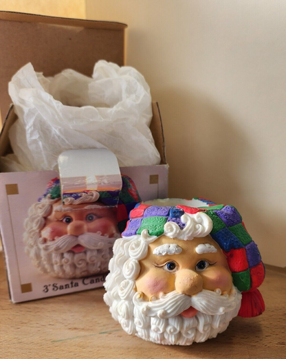 Vtg 3" Santa Head Tea Light Candle Holder Christmas Figments of Folklore