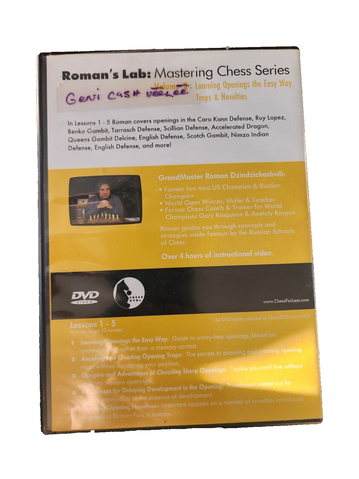 ROMAN'S LAB: Mastering Chess Series - Vol. 1 DVD