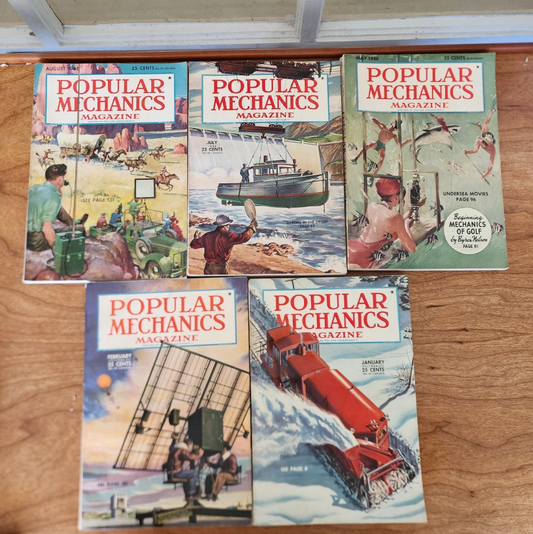 Popular Mechanics Magazine Lot of (5) Issues 1946