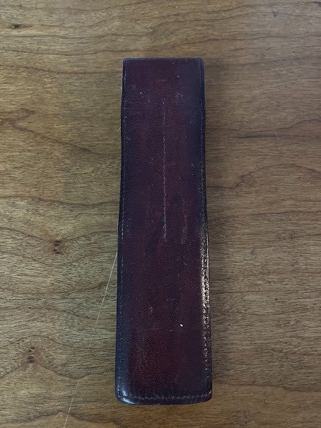 Pocket 2 Pen Case Holder - Leather Wine red