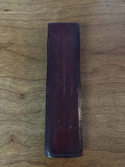 Pocket 2 Pen Case Holder - Leather Wine red