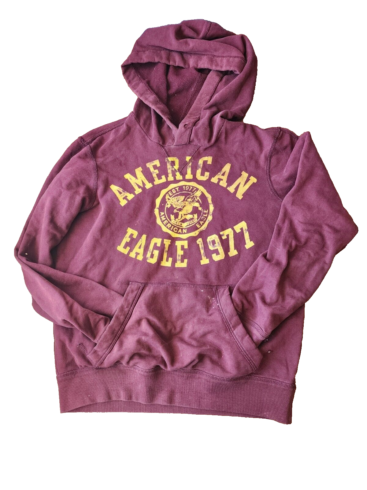 American Eagle Sweatshirt Men XS Red Pullover Hoodie Vintage Fit Heavyweight