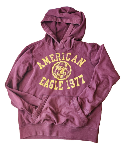 American Eagle Sweatshirt Men XS Red Pullover Hoodie Vintage Fit Heavyweight