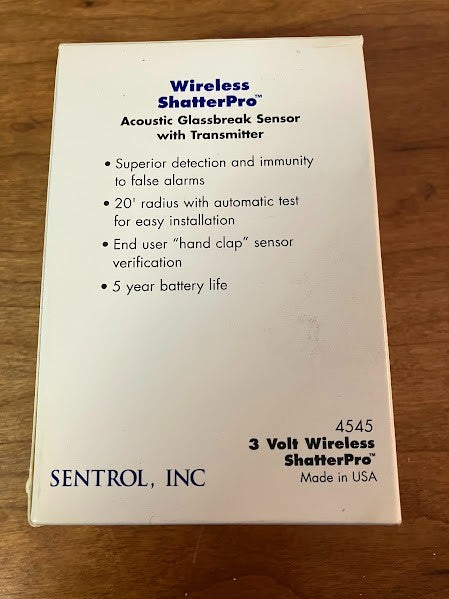 SENTROL: Wireless ShatterPro Glassbreak Sensor with Transmitter