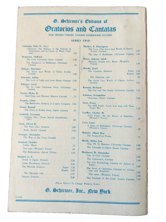 Elijah: An Oratorio by Felix Mendelssohn - G. Schirmer, Ed. 43 - Paperback