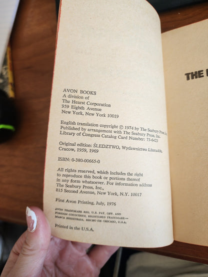 The Investigation by Stanislaw Lem - (1976) Avon Paperback 29314