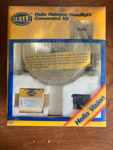 1970's Vintage Hella 5 3/4 H4 Halogen Hi/Low Beam Lights
