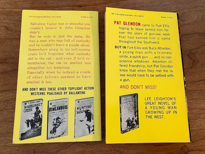 Paperback Westerns by Frank O'Rourke - lot of 2